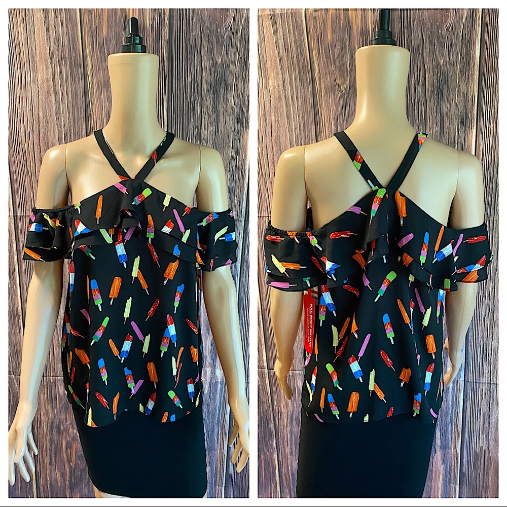 INC International Concepts size XS black red multi color NWT popsicle